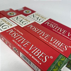 Incenso Golden Nag Positive Vibes - Boas vibrações