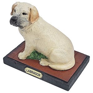 Cachorro Estátua Enfeite Resina Estatueta Cão Raça Labrador
