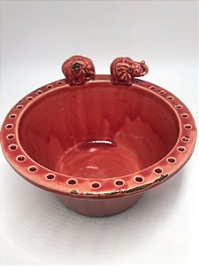Comedouro em cerâmica chinesa Vermelho
