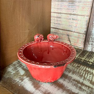 Comedouro em cerâmica chinesa Vermelho