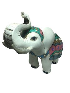 Elefante Colorido em Resina