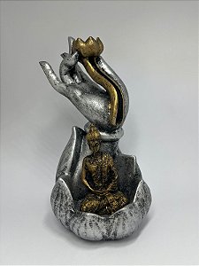 Incensário Cascata Flor de Lótus com Buda