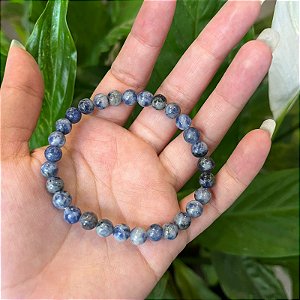 Pulseira Pedra Sodalita 6mm - Direcionamento, objetividade e equilíbrio