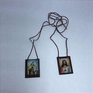 Escapulário Nossa Senhora do Carmo e Jesus Cristo
