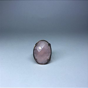 Anel Grande Quartzo Rosa - Amor Incondicional, cura interior e paz
