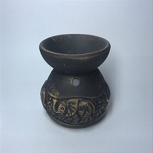 Rechaud Elefantes em Cerâmica - Cinza