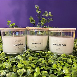 Vela Aromática Com Tampa de Madeira 150g