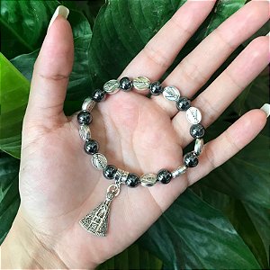 Pulseira Hematita e Nossa Senhora Aparecida