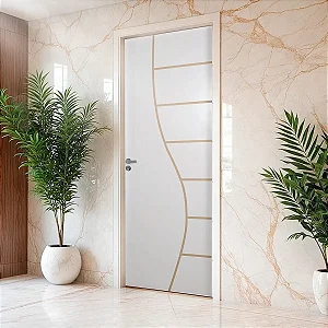 KIT PORTA DE MADEIRA FRISADA