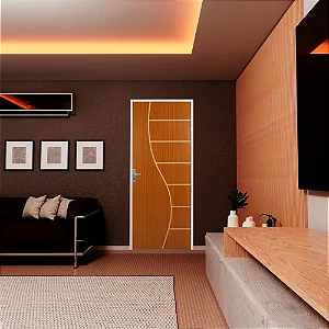 KIT PORTA DE MADEIRA FRISADA