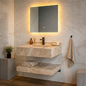 Kit Gabinete de Banheiro com Espelho LED 6050-C