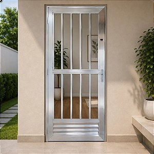 Porta Metalxá Alumínio Palito 2,10 x 80cm ESQUERDA