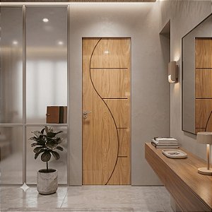 Porta Brilhante Madeira Angelim R04 80cm Direita