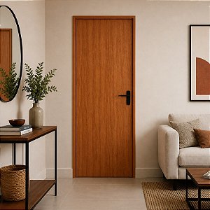 Porta CLM Madeira Lisa Mogno 70cm Esquerda