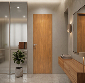 Porta Brilhante Madeira Angelim Lisa 80cm Direita