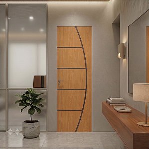 Porta Brilhante Madeira Angelim R02 80cm Direita