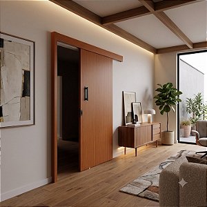 Porta de Correr Sobrepor Mogno Lisa MGM 70cm