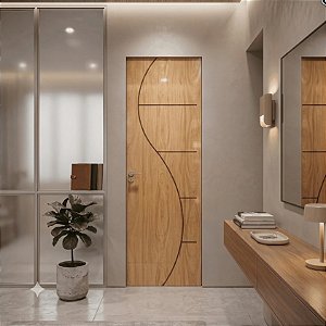Porta Brilhante Madeira Angelim R04 60cm Direita