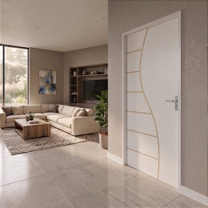 Porta MGM Madeira Branca Cantareira 70cm Esquerda