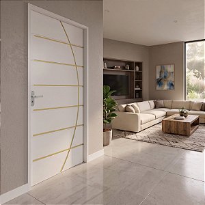 Porta MGM Madeira Branca Neblina 60cm Direita