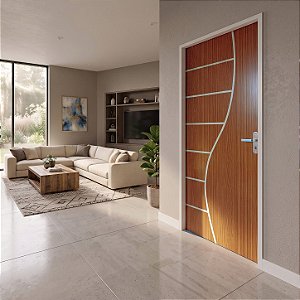 Porta MGM Madeira Mogno Cantareira 70cm Esquerda