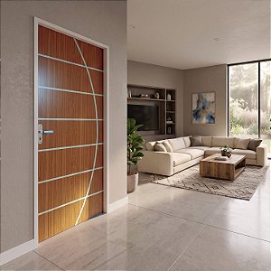 Porta MGM Madeira Mogno Neblina 80cm Direita