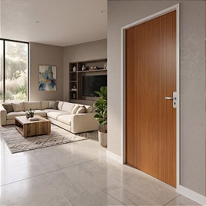 Porta MGM Madeira Mogno Lisa 80cm Esquerda