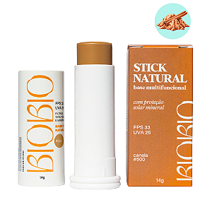 Base Multifuncional em Bastão com Proteção Solar FPS33 cor Canela #500 - BioBio