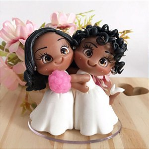 Noivinhos LGBT para Topo de Bolo Casamento - Wedding Cake Topper Figurine Personalised