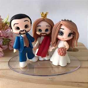 Noivinhos para Casamento com Jesus - Wedding Cake Topper Figurine Custom
