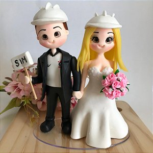 Noivinhos PERSONALIZADOS Engenheiros para Topo de Bolo 15cm