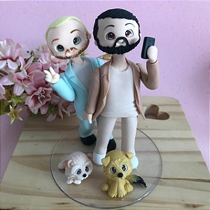 Noivinhos LGBT para topo de bolo de casamento 15cm