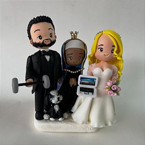 Noivinhos 15cm Jesus e Alter + 1 pet