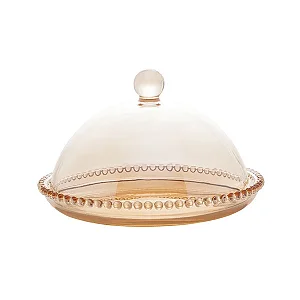 Queijeira de Cristal De Chumbo Pearl Âmbar