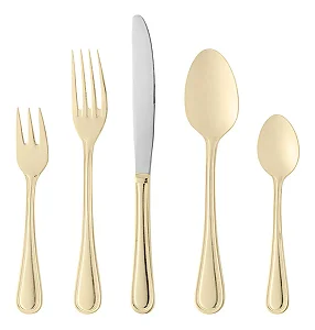 Faqueiro 30 Peças Wolff Avalon De Aço Inox Dourado