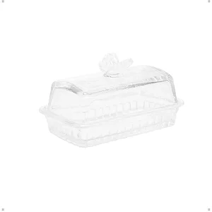 Manteigueira Butterfly de Vidro com Tampa Transparente