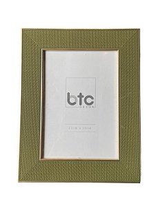 Porta-Retrato 13x18 Verde Texturizado com Borda Dourada