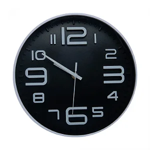 Relógio de Parede Preto com Branco Lyor