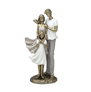 Escultura Decorativa Familia Casa + 1 Filha