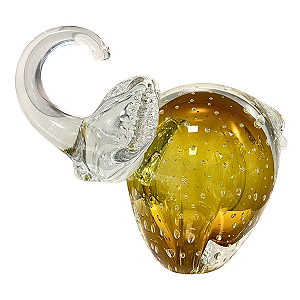 Elefante Cristal Murano Âmbar - 21 cm