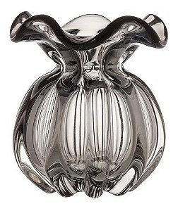 Vaso Murano De Vidro Italy Cinza