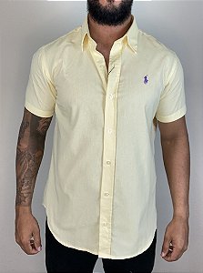 Camisa Social R.L Oxford Custom Fit Amarela