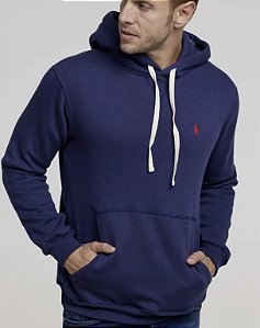 Moletom R.L Canguru Custom Fit Azul Marinho
