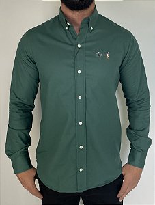 Camisa Social R.L Oxford Custom Fit  Verde