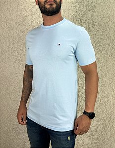 Camiseta Básica Tommy Hilfiger Azul Claro