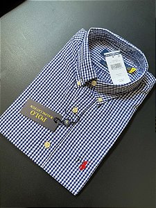 Camisa Social R.L Algodão Custom Fit Micro Xadrez