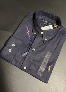 Camisa Social R.L Oxford Custom Azul Marinho