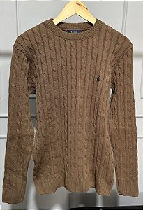 Suéter Tricot Ralph Lauren cor Marrom Claro