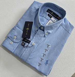 Camisa Social R.L Oxford Custom Azul Claro