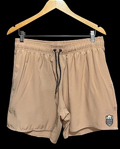 Short Beach Elastano Marrom Claro